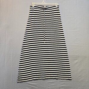 Michael Kors Black & White Striped Maxi Sailor Skirt Size M Nautical Preppy
